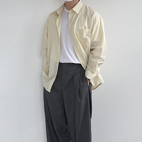 언더70 오버핏 연노랑 셔츠 - 키작은남자 쇼핑몰
